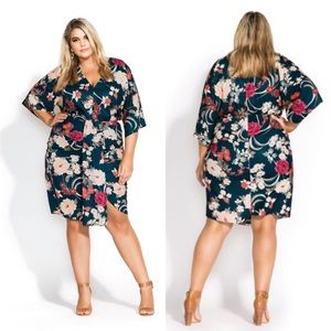 City Chic Ikebana Floral Dress Size 14 NWT